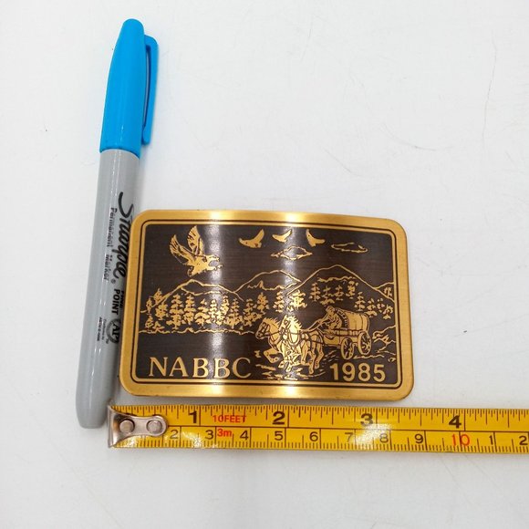 Old West Belt Buckles Covered Wagon 1985 NABBC National Association Buckle Colle - Picture 2 of 7